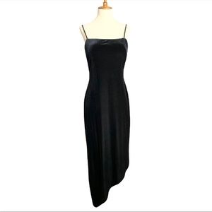 90s Velvet Asymmetrical Evening Dress